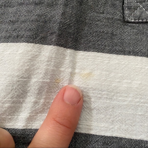 Merona Target Gray/White Wide Stripe 100% Cotton Adjustable Tunic Women’s Size M - Picture 5 of 10